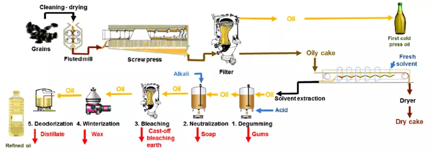 sunflower seeds oil refining process