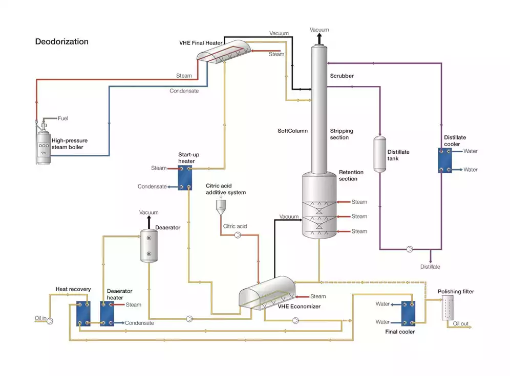 Walnut oil deodorization process