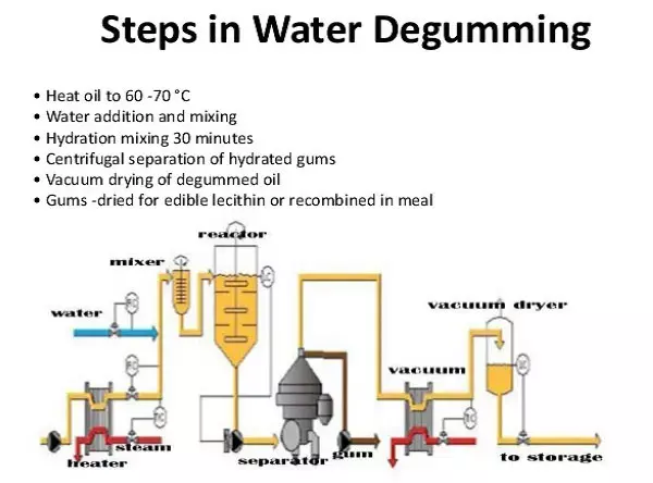 The water degumming process